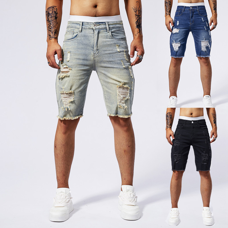 2025 Summer New Men's Ripped D - Streetwear Brand Vintage ulasan dan harga