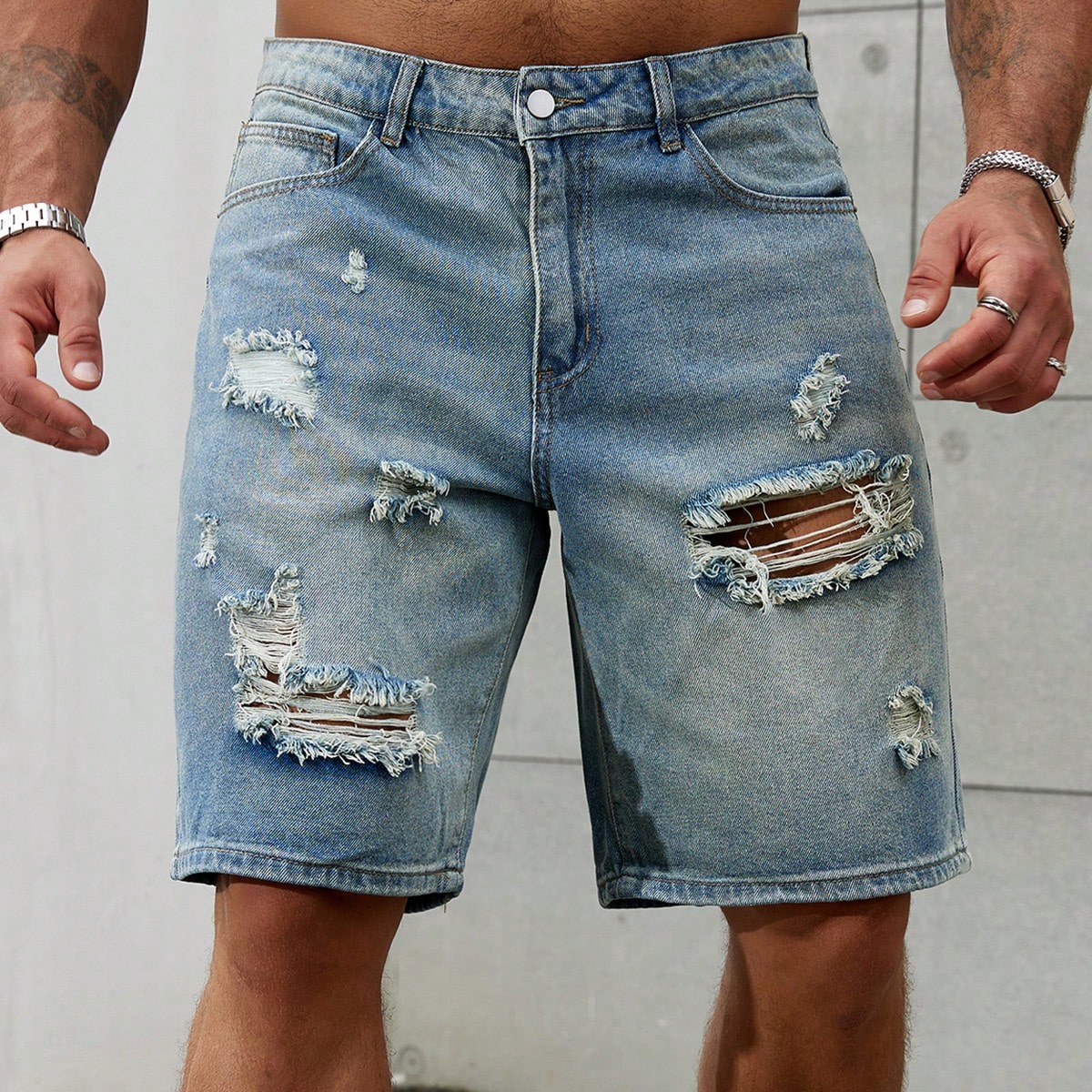 New Fashion Mens Ripped Short  - Streetwear Brand Clothing ulasan dan harga