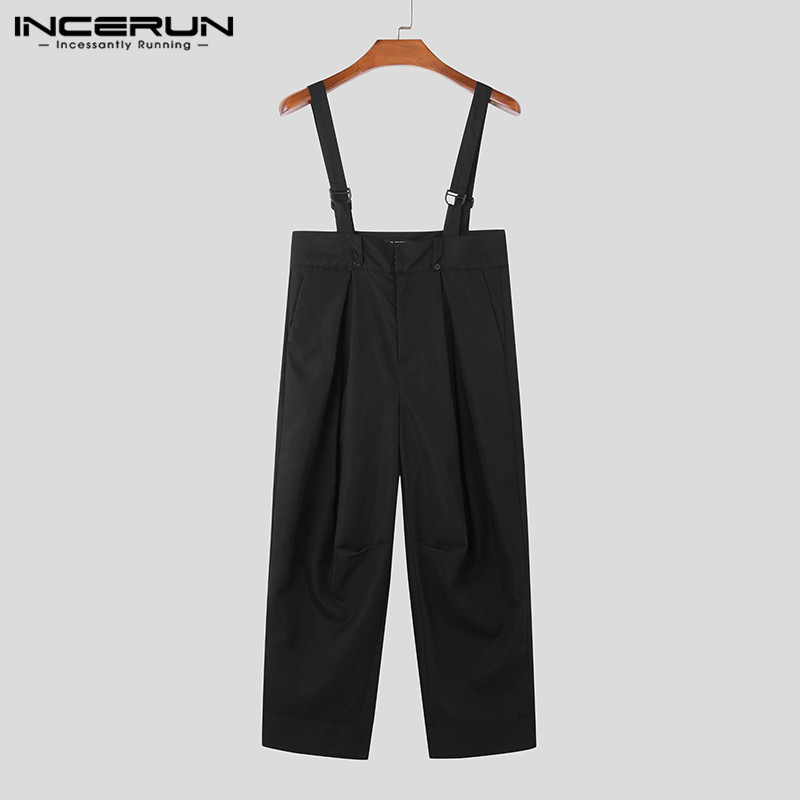 INCERUN Men Jumpsuits Solid Co - Streetwear Brand Clothing ulasan dan harga