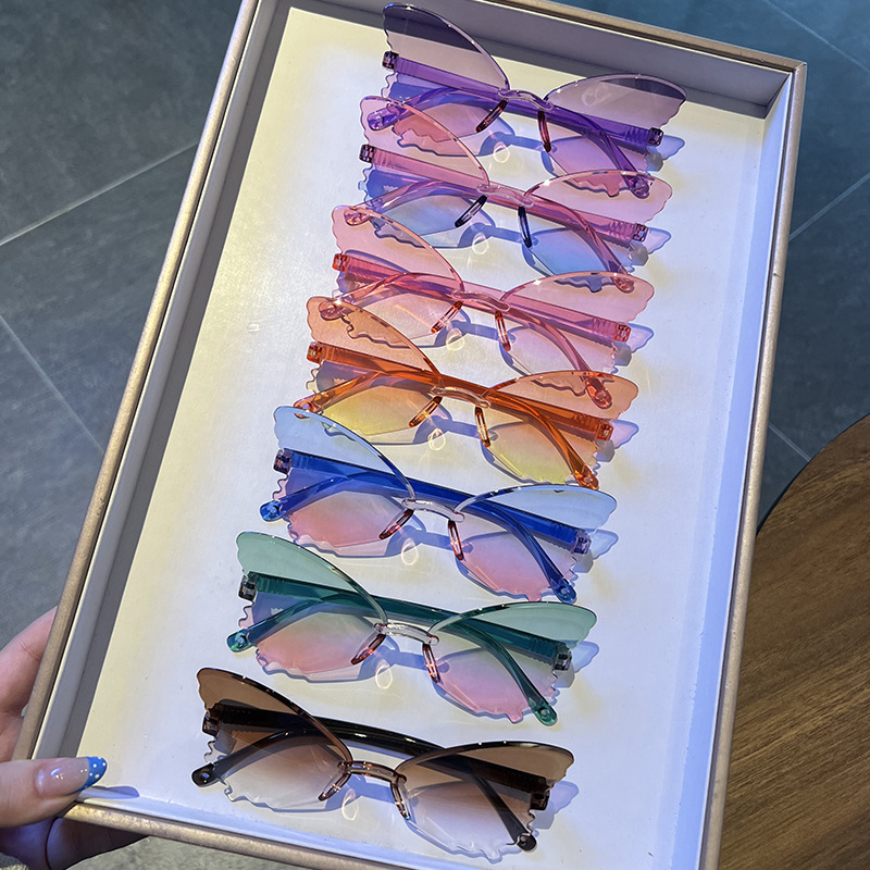 Vintage Rimless Butterfly Shap - Streetwear Brand With Butterfly ulasan dan harga