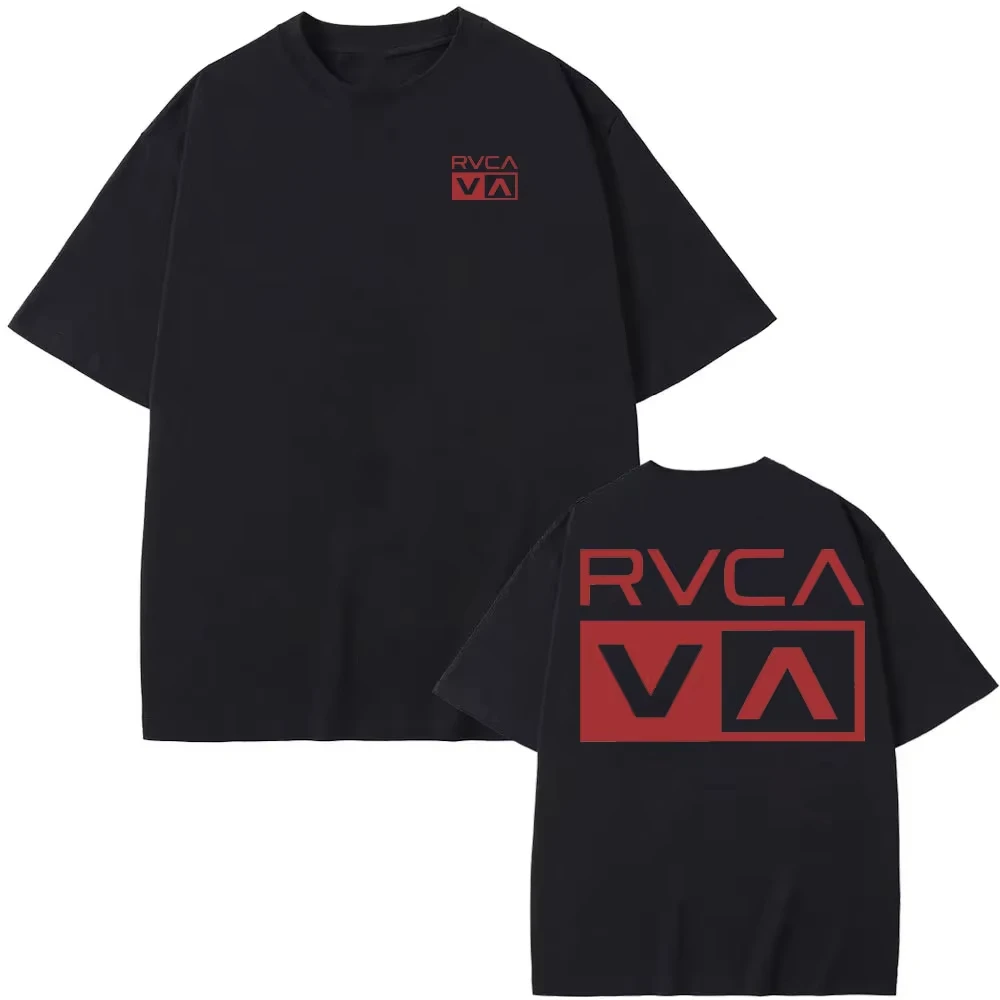 RVCA T Shirt Black Tee Summer  - Streetwear Brand Shirts ulasan dan harga