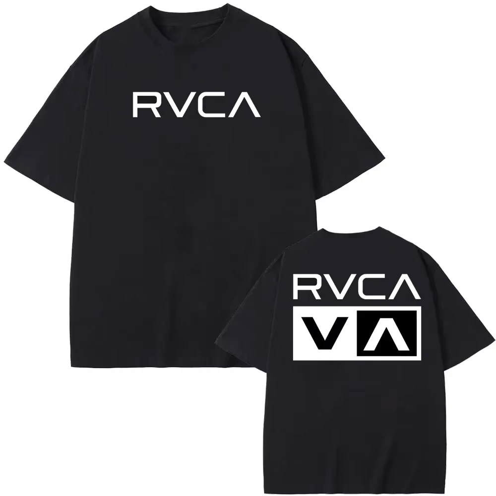 RVCA T Shirt Black Tee Summer  - Streetwear Brand Shirts ulasan dan harga